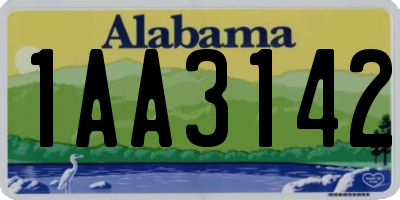 AL license plate 1AA3142