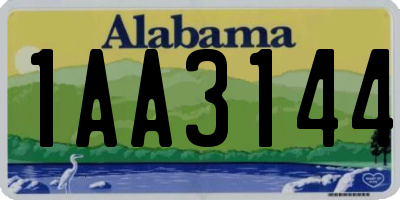 AL license plate 1AA3144
