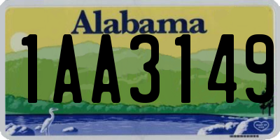 AL license plate 1AA3149