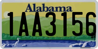 AL license plate 1AA3156
