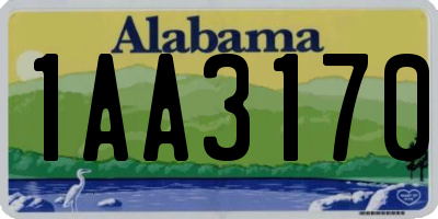 AL license plate 1AA3170