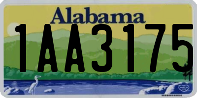 AL license plate 1AA3175