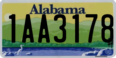 AL license plate 1AA3178