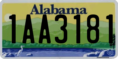 AL license plate 1AA3181