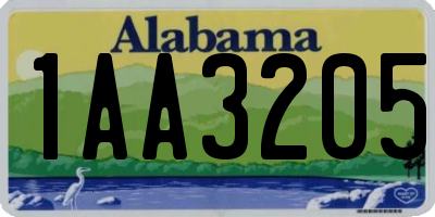 AL license plate 1AA3205
