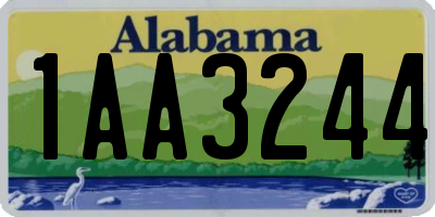 AL license plate 1AA3244