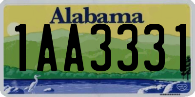 AL license plate 1AA3331