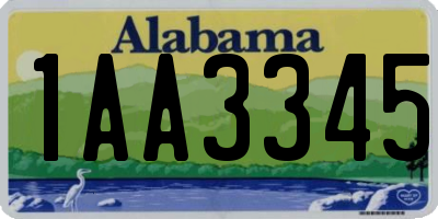 AL license plate 1AA3345