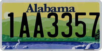 AL license plate 1AA3357