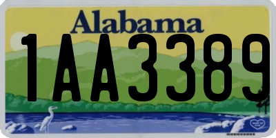 AL license plate 1AA3389
