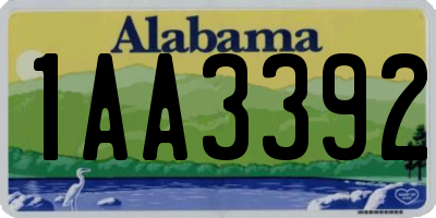 AL license plate 1AA3392