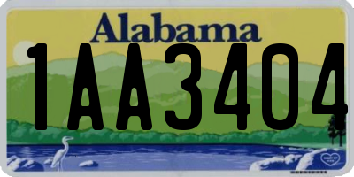 AL license plate 1AA3404