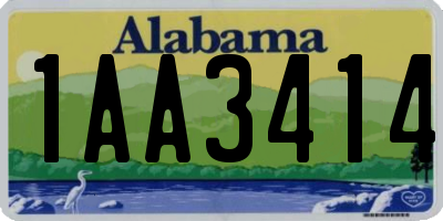 AL license plate 1AA3414
