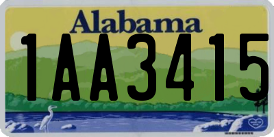 AL license plate 1AA3415