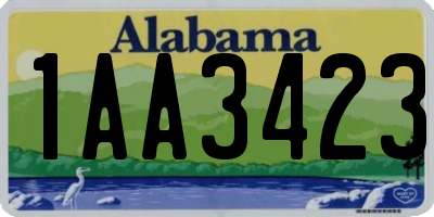 AL license plate 1AA3423