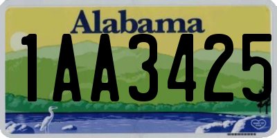 AL license plate 1AA3425