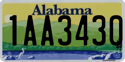 AL license plate 1AA3430