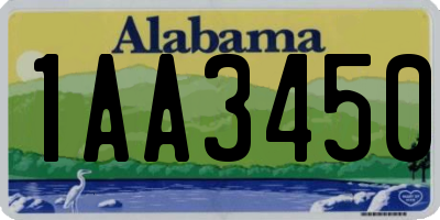AL license plate 1AA3450