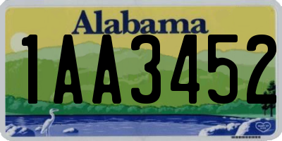AL license plate 1AA3452