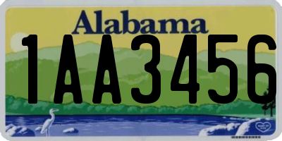 AL license plate 1AA3456