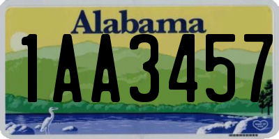 AL license plate 1AA3457