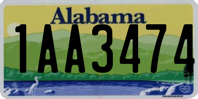 AL license plate 1AA3474