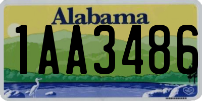 AL license plate 1AA3486