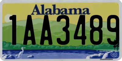 AL license plate 1AA3489