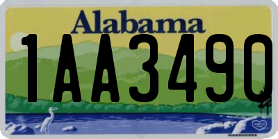 AL license plate 1AA3490