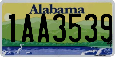 AL license plate 1AA3539