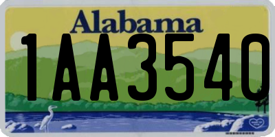 AL license plate 1AA3540