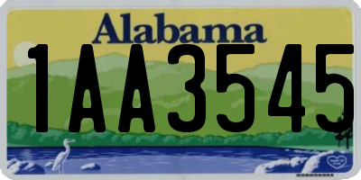 AL license plate 1AA3545