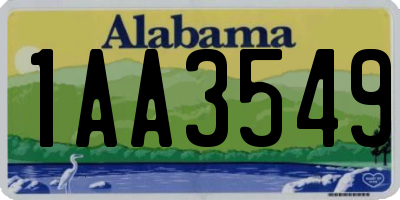 AL license plate 1AA3549