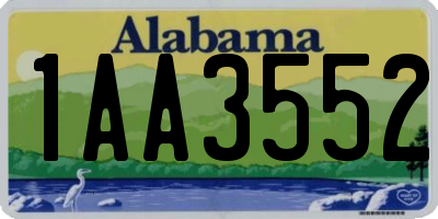 AL license plate 1AA3552