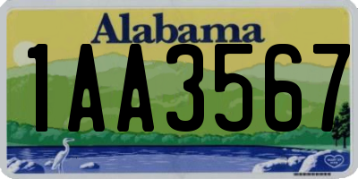 AL license plate 1AA3567