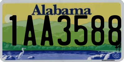 AL license plate 1AA3588