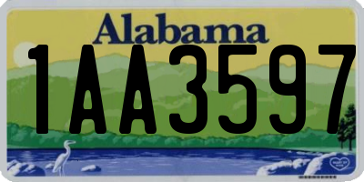 AL license plate 1AA3597