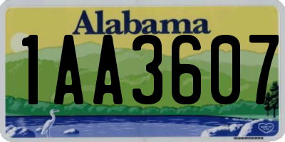 AL license plate 1AA3607
