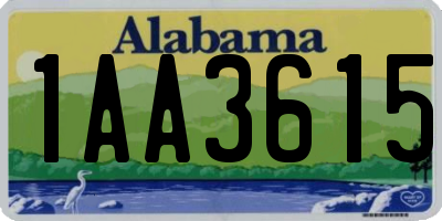 AL license plate 1AA3615