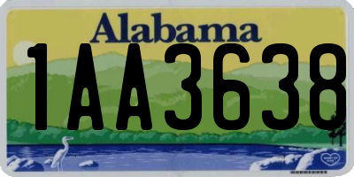 AL license plate 1AA3638