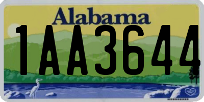 AL license plate 1AA3644