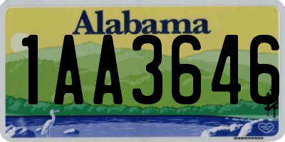 AL license plate 1AA3646
