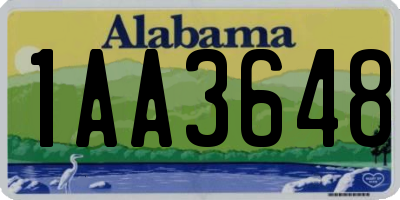 AL license plate 1AA3648