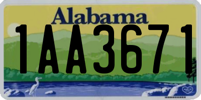 AL license plate 1AA3671