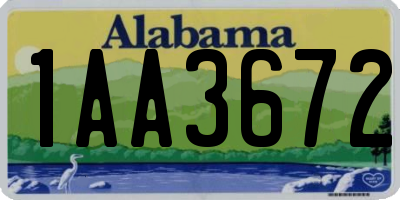 AL license plate 1AA3672