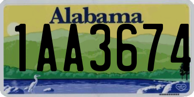 AL license plate 1AA3674