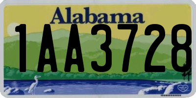 AL license plate 1AA3728