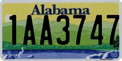 AL license plate 1AA3747