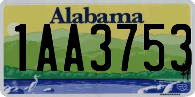 AL license plate 1AA3753