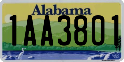 AL license plate 1AA3801
